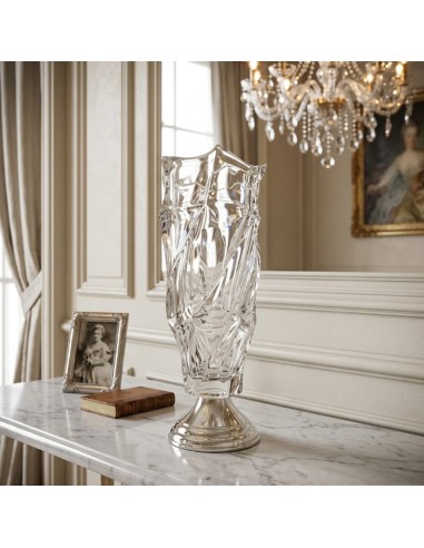 Vaso Flamenco in Cristallo con Base in Argento 