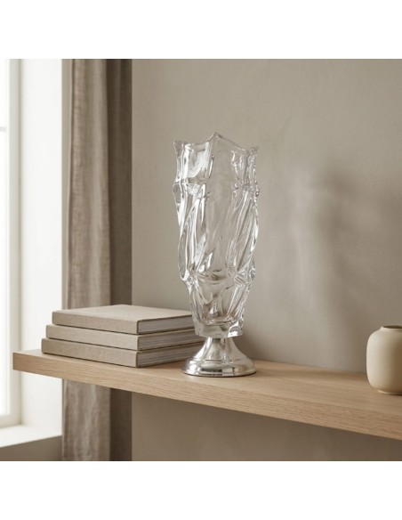 Vaso Flamenco in Cristallo con Base in Argento 