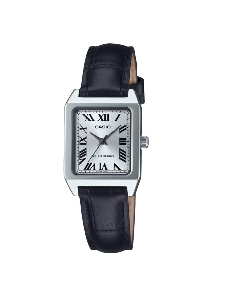 Casio Unisex Analogue Wristwatch with Gold Case and Black Genuine Leather Strap MTP-B190GL-7BVEF