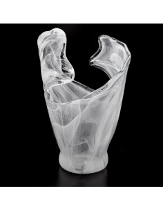Murano Glas Vase Weiß Welle