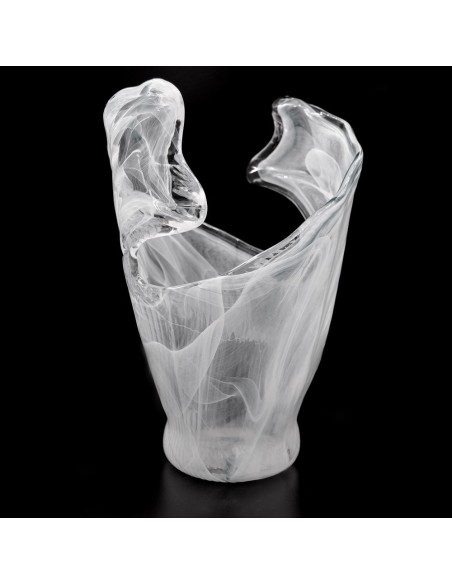White Waves Murano Glass Vase 