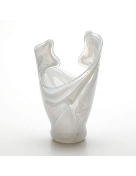 White Waves Murano Glass Vase 