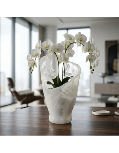 White Waves Murano Glass Vase 