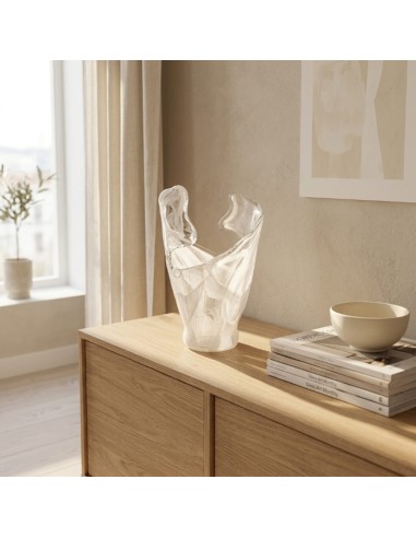 White Waves Murano Glass Vase 