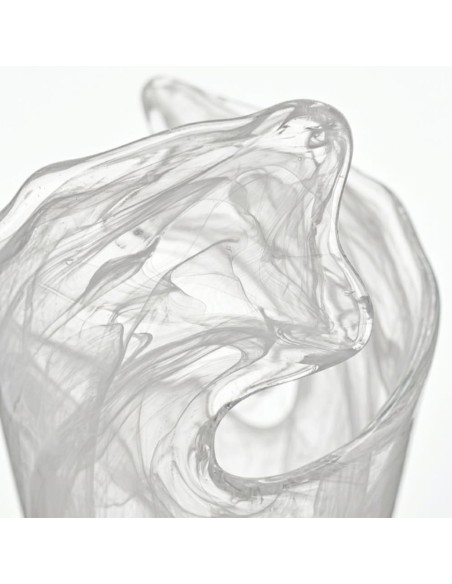 Murano Glas Vase Weiß Welle