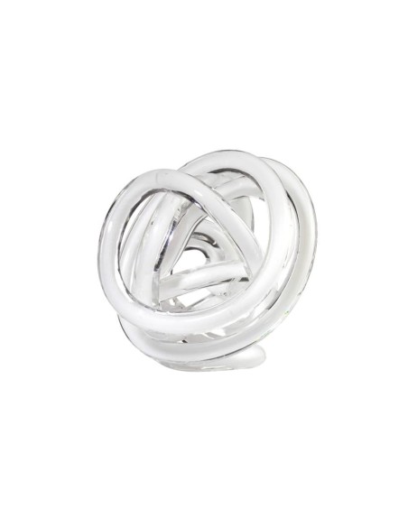  Scultura Artistica Il Nodo dell’Amore Bianco Latte in Vetro Lavorata a Mano OL02081 ONLYLUX