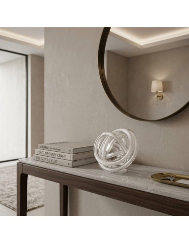 ONLYLUX Handcrafted Milk White Glass Love Knot...