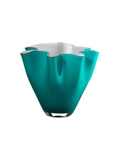 Wave Cachepot Vase in Baltic Green Blown Glass OL02495 ONLYLUX