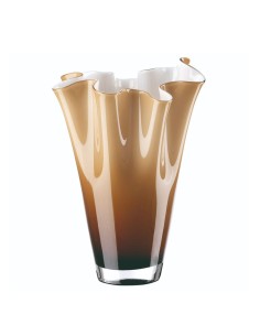 Wellenvase aus Rauchfarbenem Mundgeblasenem Glas OL00332...