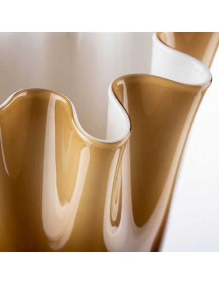 Wave Vase in Smoked Blown Glass OL00332 ONLYLUX