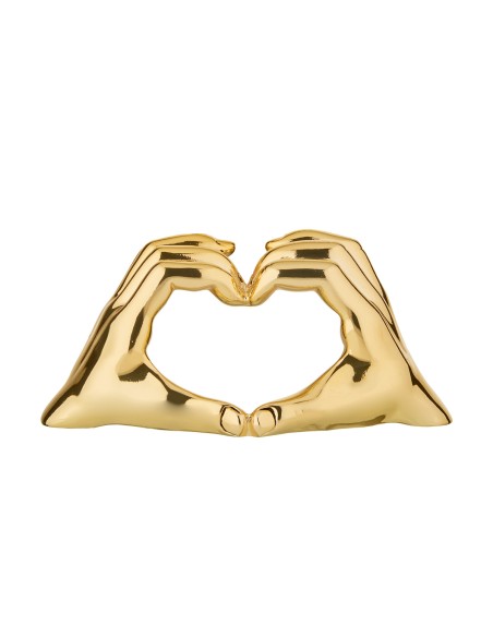 Mit Ganzem Herzen Skulptur aus Goldharz