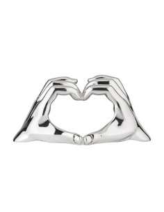 Scultura Con Tutto il Cuore in Resina Argentata