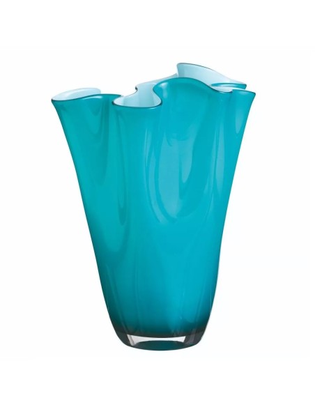Wave Vase in Opal Green Blown Glass