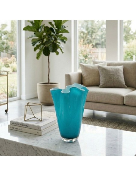 Vaso Wave Opale in Vetro Soffiato Verde Baltico OL00973 ONLYLUX
