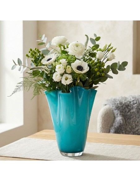 Vaso Wave Opale in Vetro Soffiato Verde Baltico OL00973 ONLYLUX