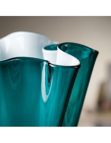 Vaso Wave in Vetro Soffiato Verde Baltico...
