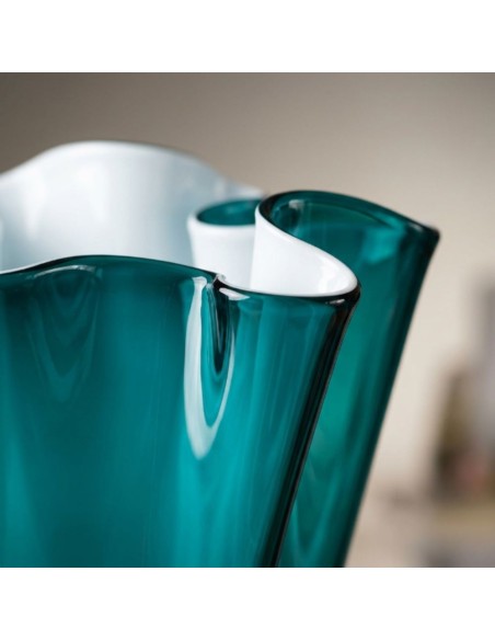 Vaso Wave in Vetro Soffiato Verde Baltico OL00973 ONLYLUX
