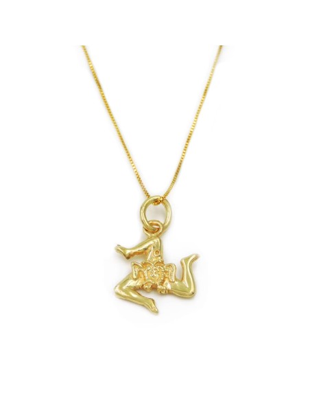 Collana con Trinacria Siciliana in Argento 925 Placcato Oro