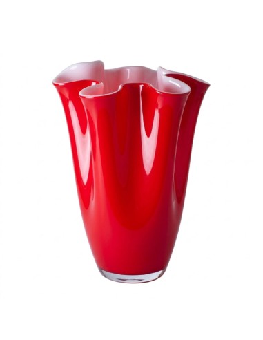 Wave Vase in Red Blown Glass OL00865 ONLYLUX