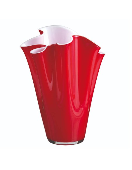 Opalvase Wave aus Rotem Mundgeblasenem Glas OL00864 ONLYLUX