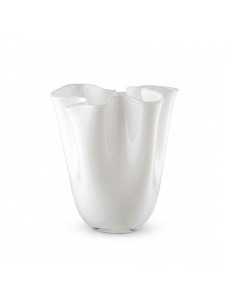 Vaso Wave Opale in Vetro Soffiato Bianco H. 22 OL03183...