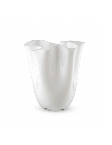 Vaso Wave Opale in Vetro Soffiato Bianco H. 22...