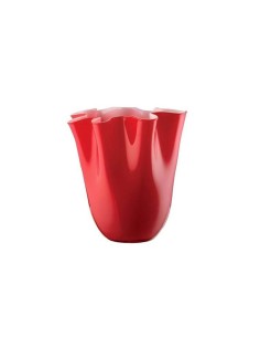 Wave Opal Vase in Red Blown Glass OL03095 ONLYLUX