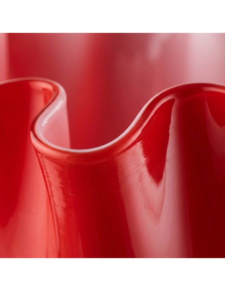 Wave Opal Vase in Red Blown Glass OL03095 ONLYLUX