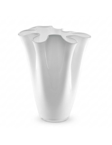 Wave Opal Vase in White Blown Glass H. 38...