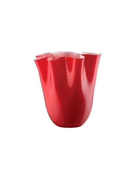 Wave Opal Vase in Red Blown Glass H. 24 OL03186 ONLYLUX