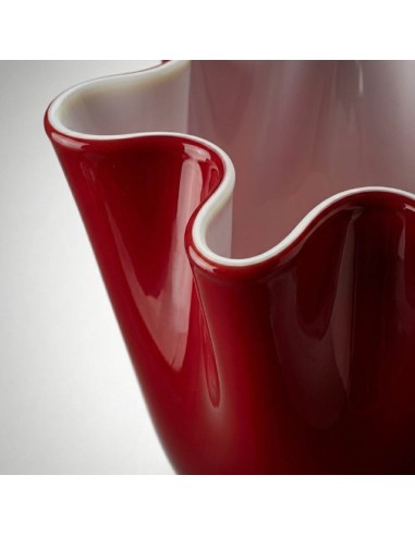 Wave Opal Vase in Red Blown Glass H. 24 OL03186...