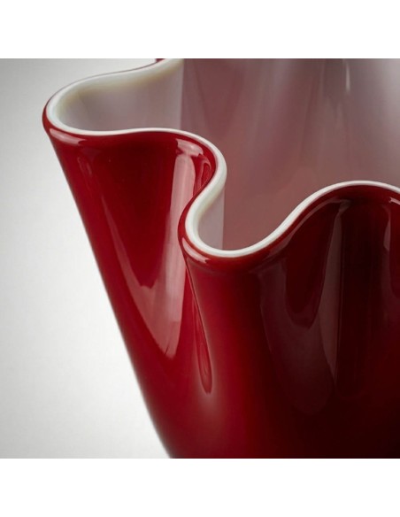 Vaso Wave Opale in Vetro Soffiato Rosso H. 24 OL03186 ONLYLUX