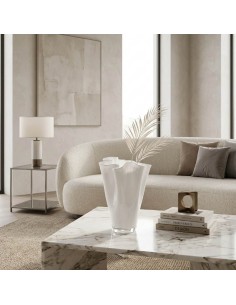 Wave Vase in White Blown Glass H. 27 OL0228 ONLYLUX 2