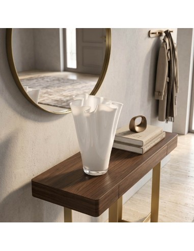 Vaso Wave in Vetro Soffiato Bianco H. 27 OL0228...