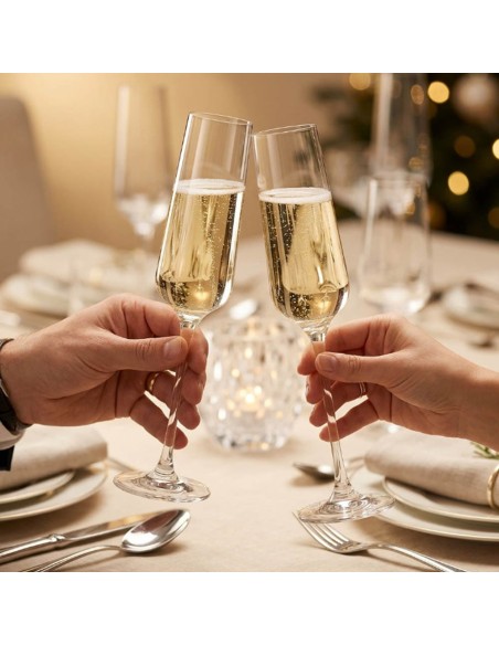Ocean Crystal Champagne Glasses Set of 6