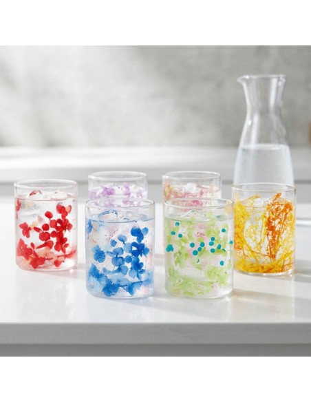 Zafferano Bilia Mix Set 6 Tumbler Junior Glasses In Borosilicate Glass