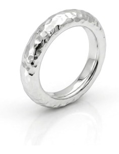 Hammered 925 Sterling Silver Ring 
