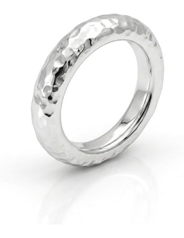 Hammered 925 Sterling Silver Ring 