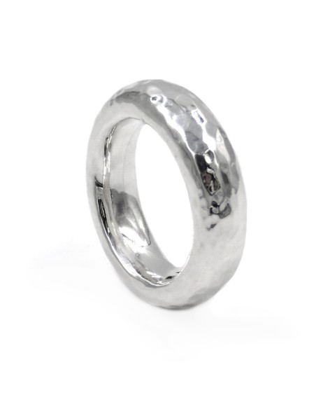 Anello Fedone in Argento 925 Martellato