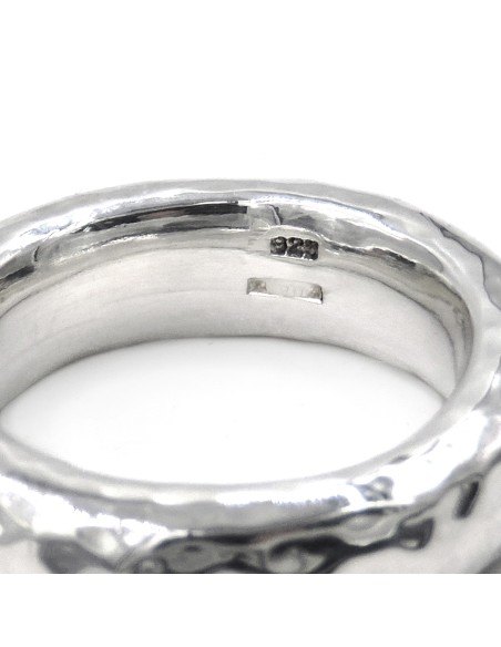 Anello Fedone in Argento 925 Martellato