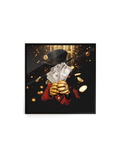 Dream Big Gold Money Rain Quadro Decorativo 