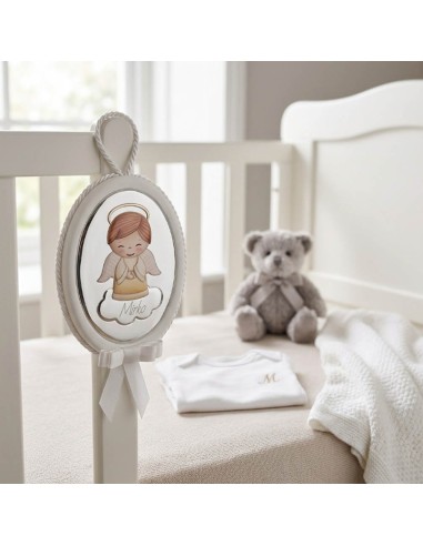 Oval Crib Musical Medallion with Angel 