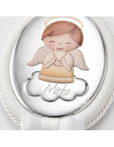 Oval Crib Musical Medallion with Angel 