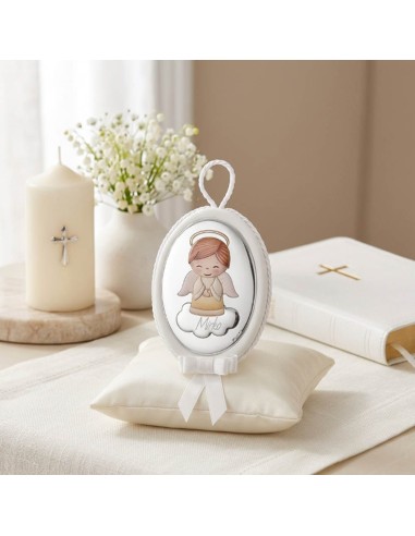 Oval Crib Musical Medallion with Angel 