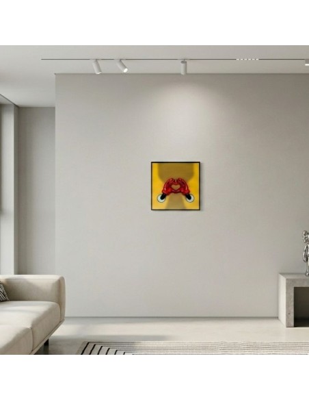 Wall He-Art Quadro Decorativo Pop Art Gold / Red 40x40 cm