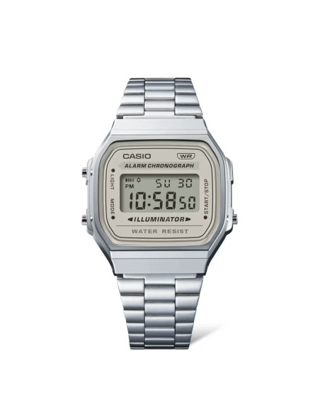  Casio Unisex-Digitalarmbanduhr, graues Zifferblatt, Vintage Collection A168WA-8YES