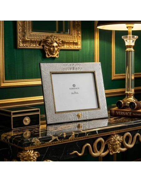 Versace Cornice Portafoto Crocodile con Medusa Oro 20x15 cm VHF3