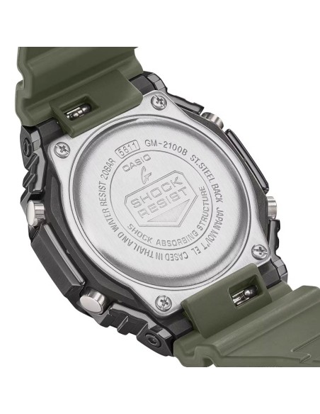 Casio G-Shock Orologio da Polso Analogico Digitale da Uomo Cassa Ottagonale in Acciaio Quadrante Verde GM-2100B-3AER