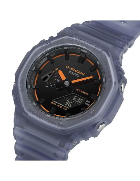 Casio G-Shock GA-2100GB-1AER Herren Uhr Glänzendes Schwarz mit Goldenem Zifferblatt