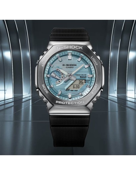 Casio G-Shock Unisex-Digitalarmbanduhr Blaues Zifferblatt Schwarzes Armband GBM-2100A-1A2ER